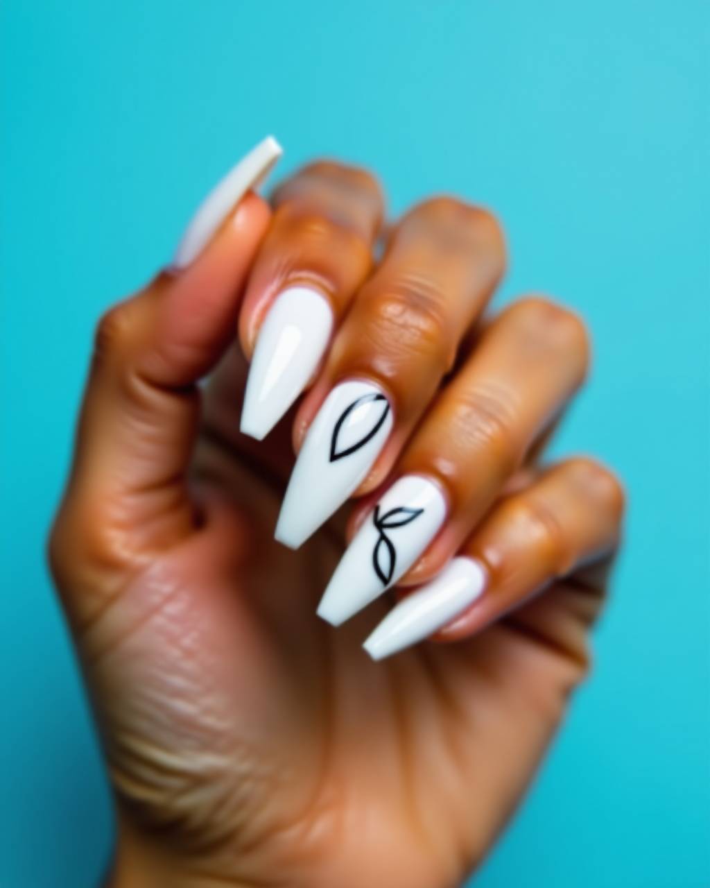 Stiletto line art nail design by Ava Bennett