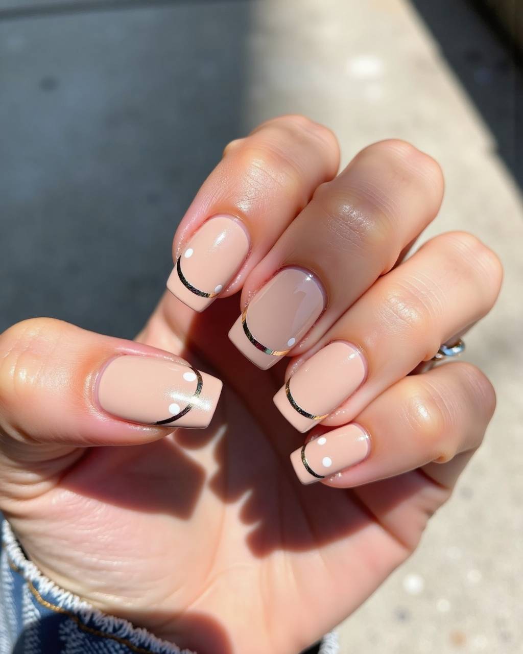 Squoval minimalist nail design by Ava Bennett