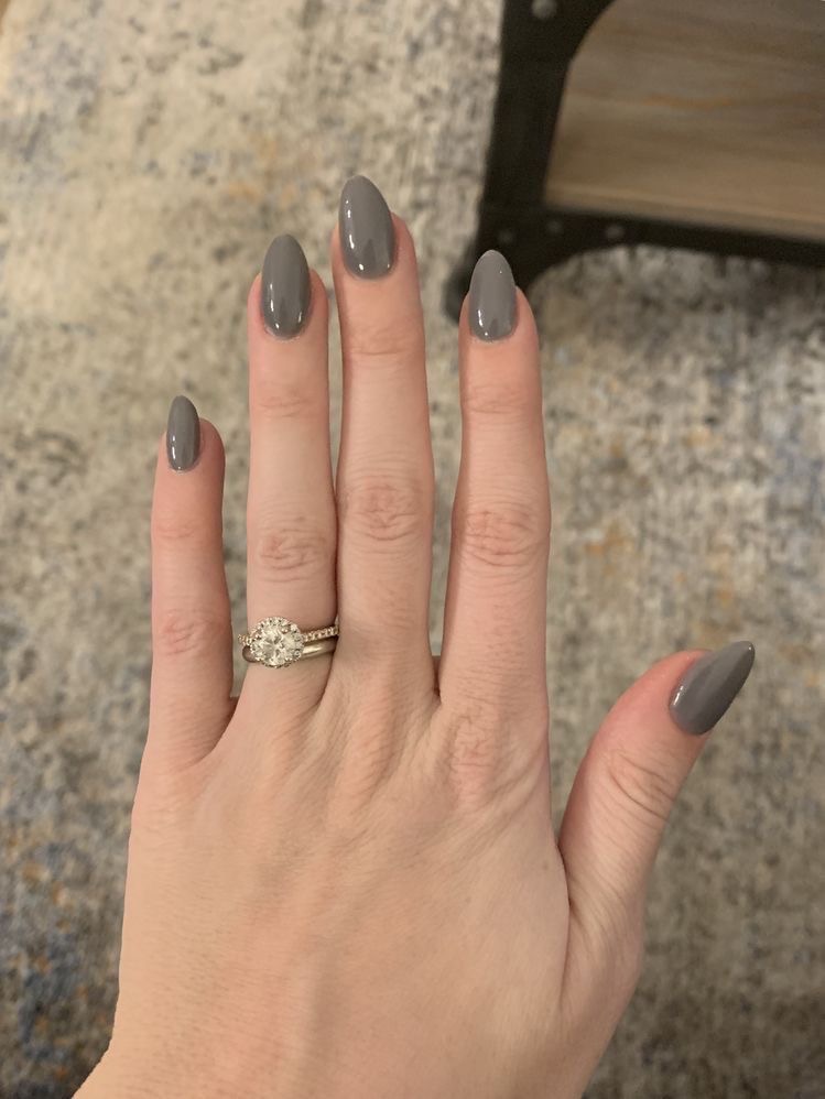 Square geometric nail design by Ava Bennett