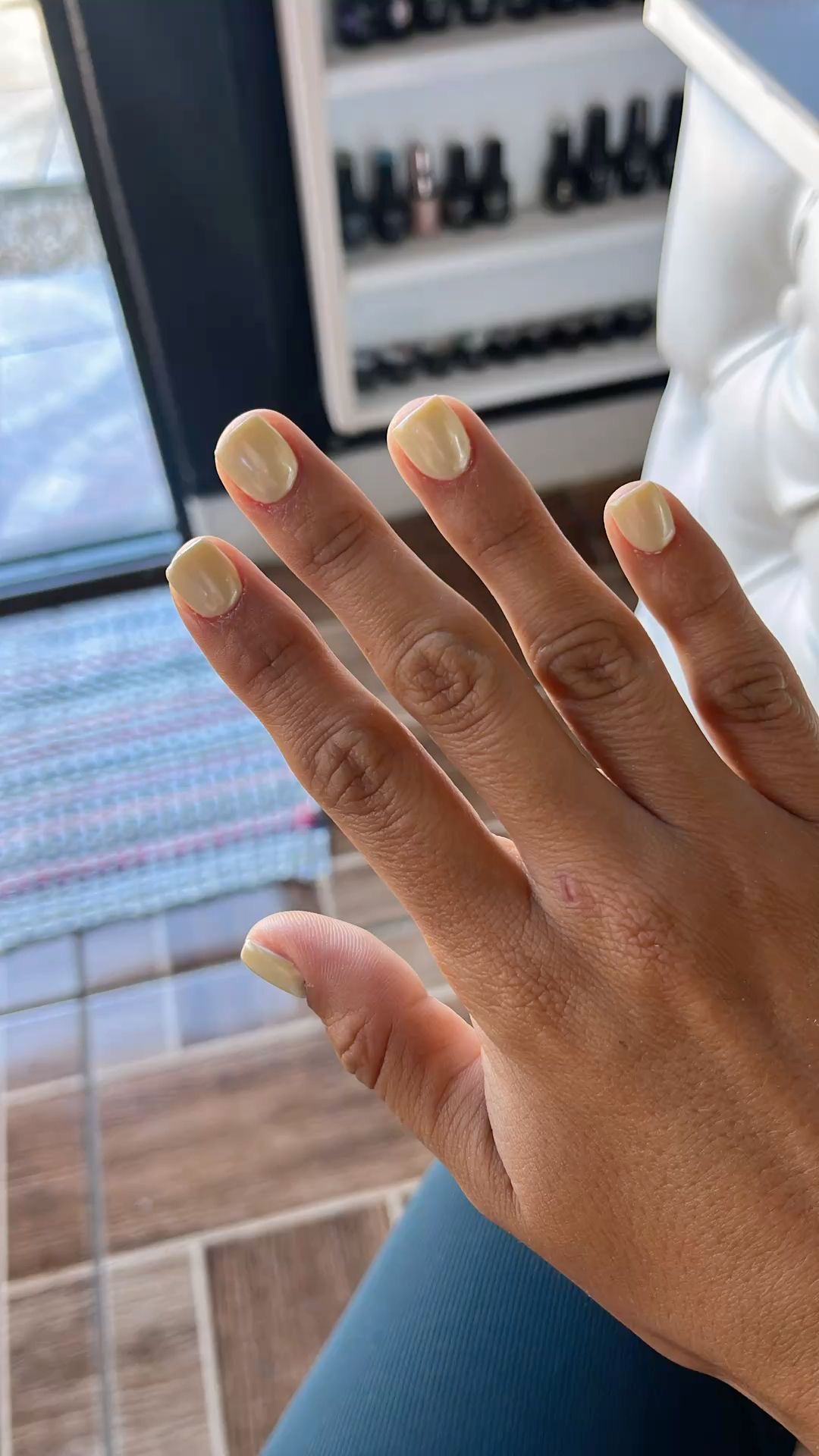 Almond glazed nail design by Natalie Quinn