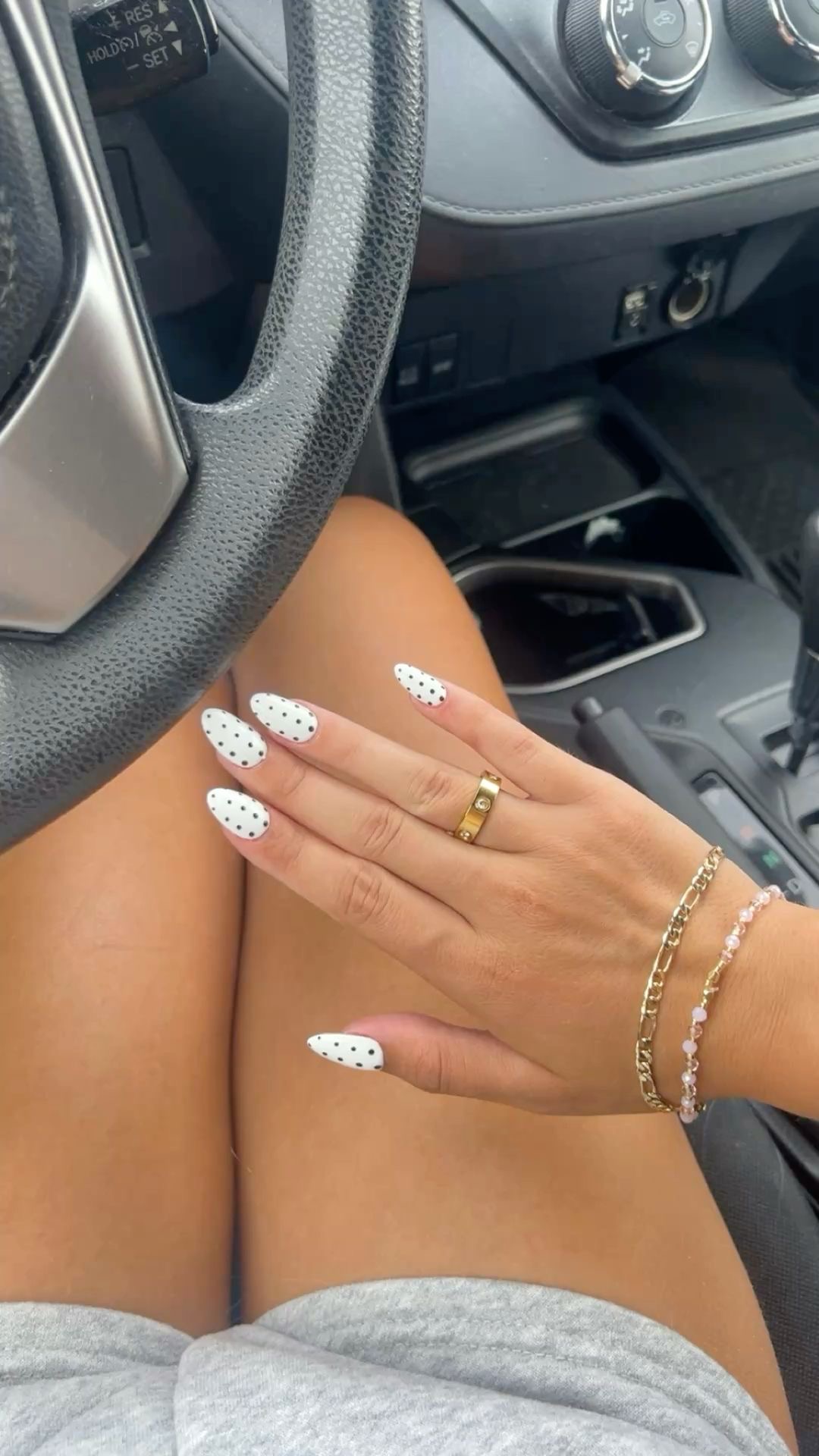 Square chrome French nail design by Valentina Hart
