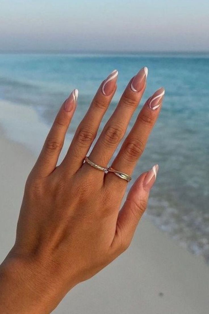 Oval rhinestone nail design by Valentina Hart