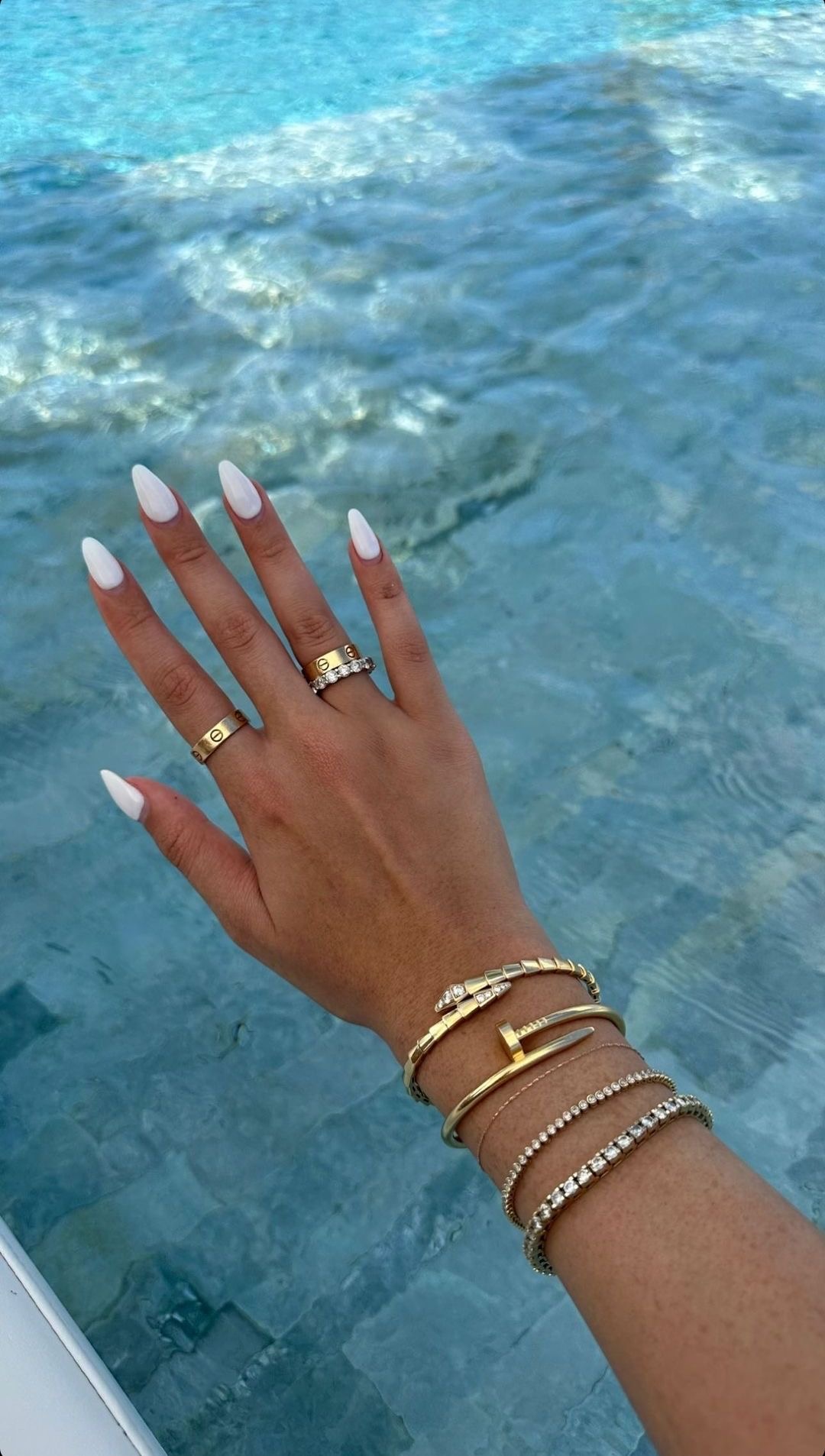 Squoval geometric nail design by Valentina Hart
