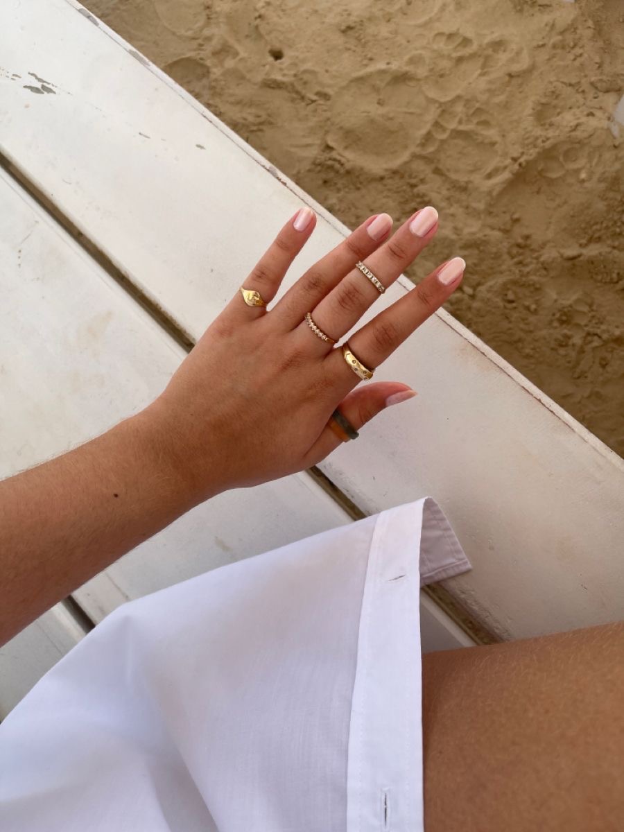 Squoval French nail design by Valentina Hart