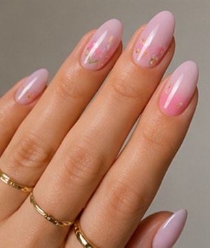 Stiletto chrome French nail design by Gloss & Glow