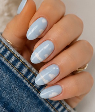 Square aura nail design by Gloss & Glow