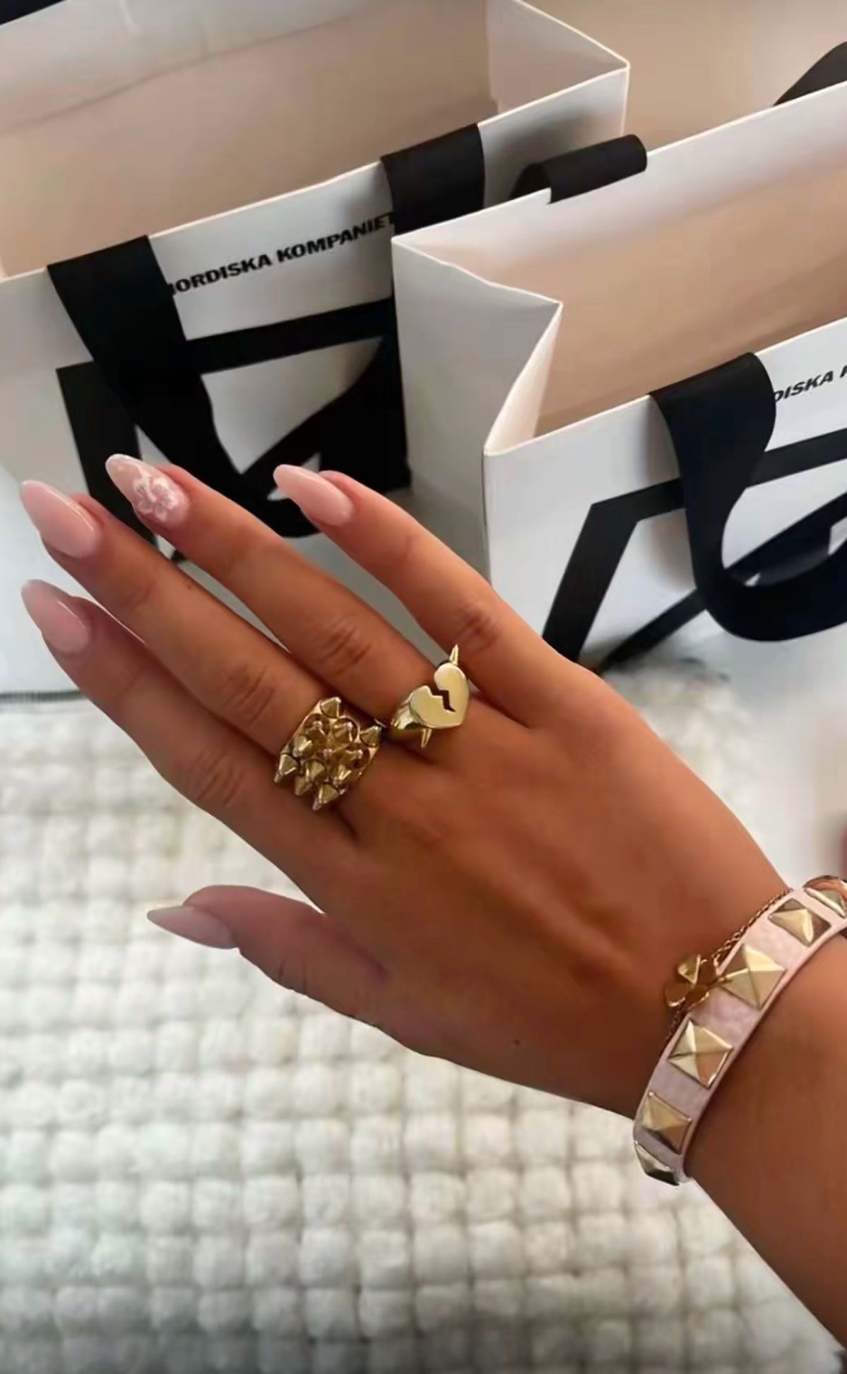 Square glitter French nail design by Gabriella Bloom
