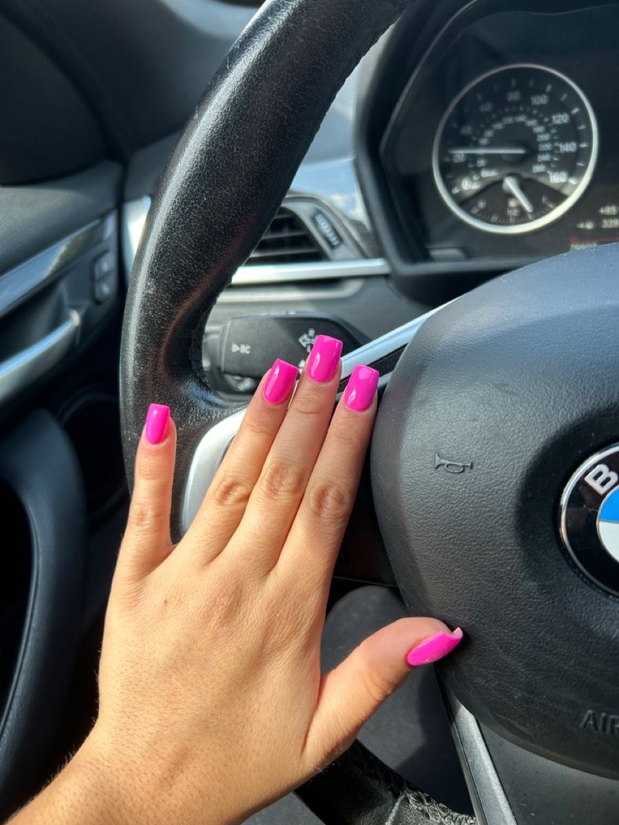 Square geometric nail design by Gabriella Bloom