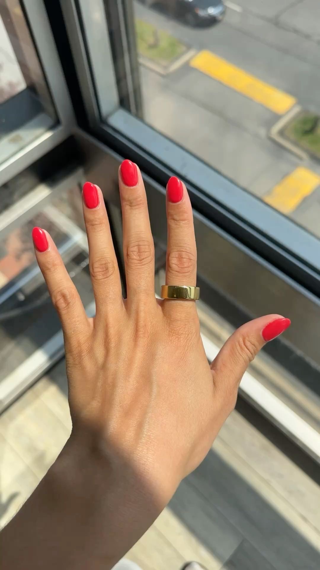 Oval glitter French nail design by Gabriella Bloom