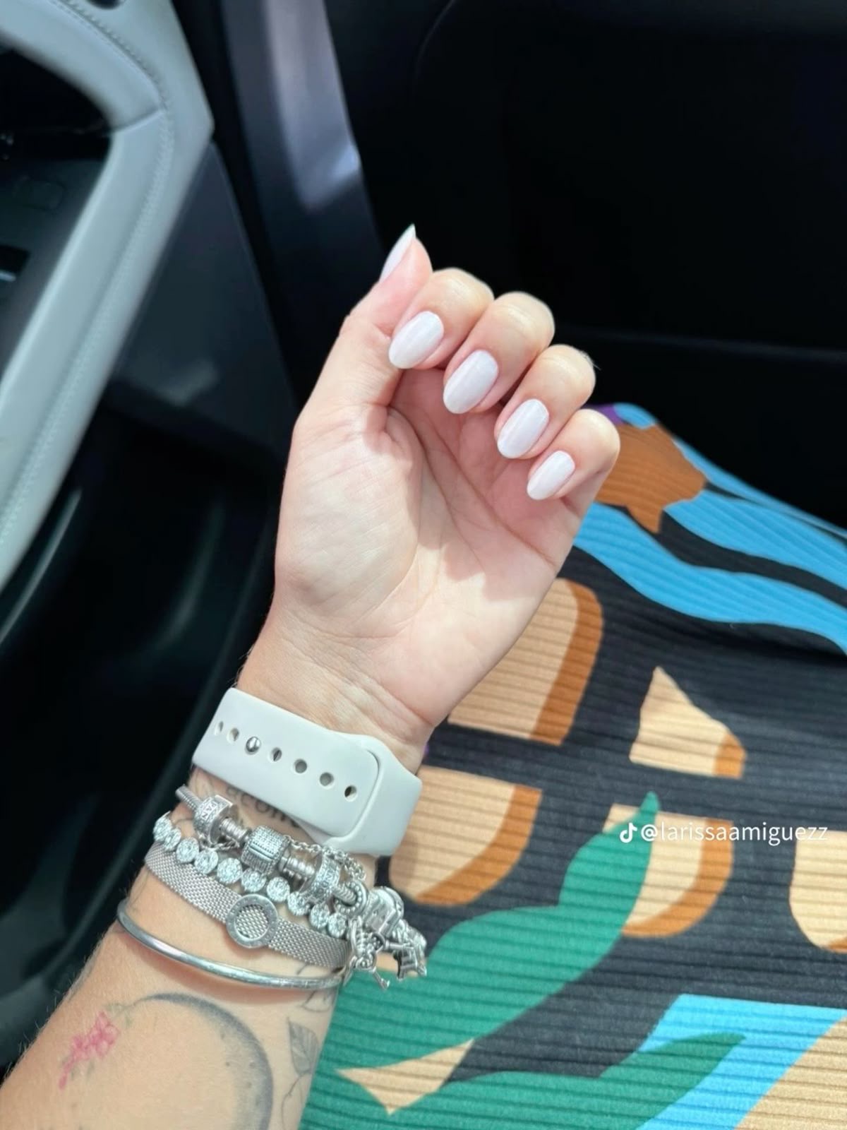Squoval rhinestone nail design by Sophie Hart