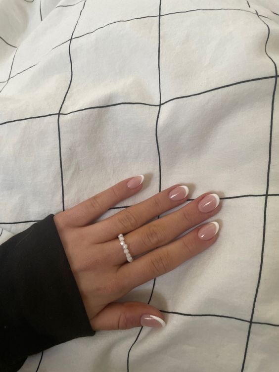 Squoval chrome French nail design by Ava Quinn