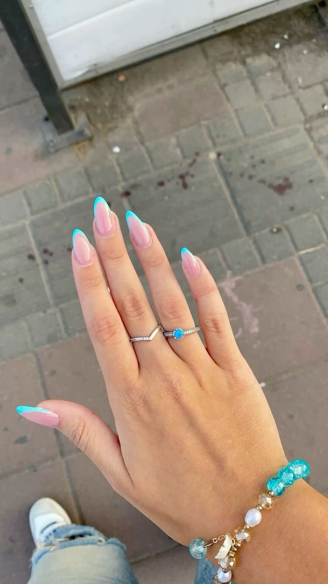 Stiletto French nail design by Faye Nguyen