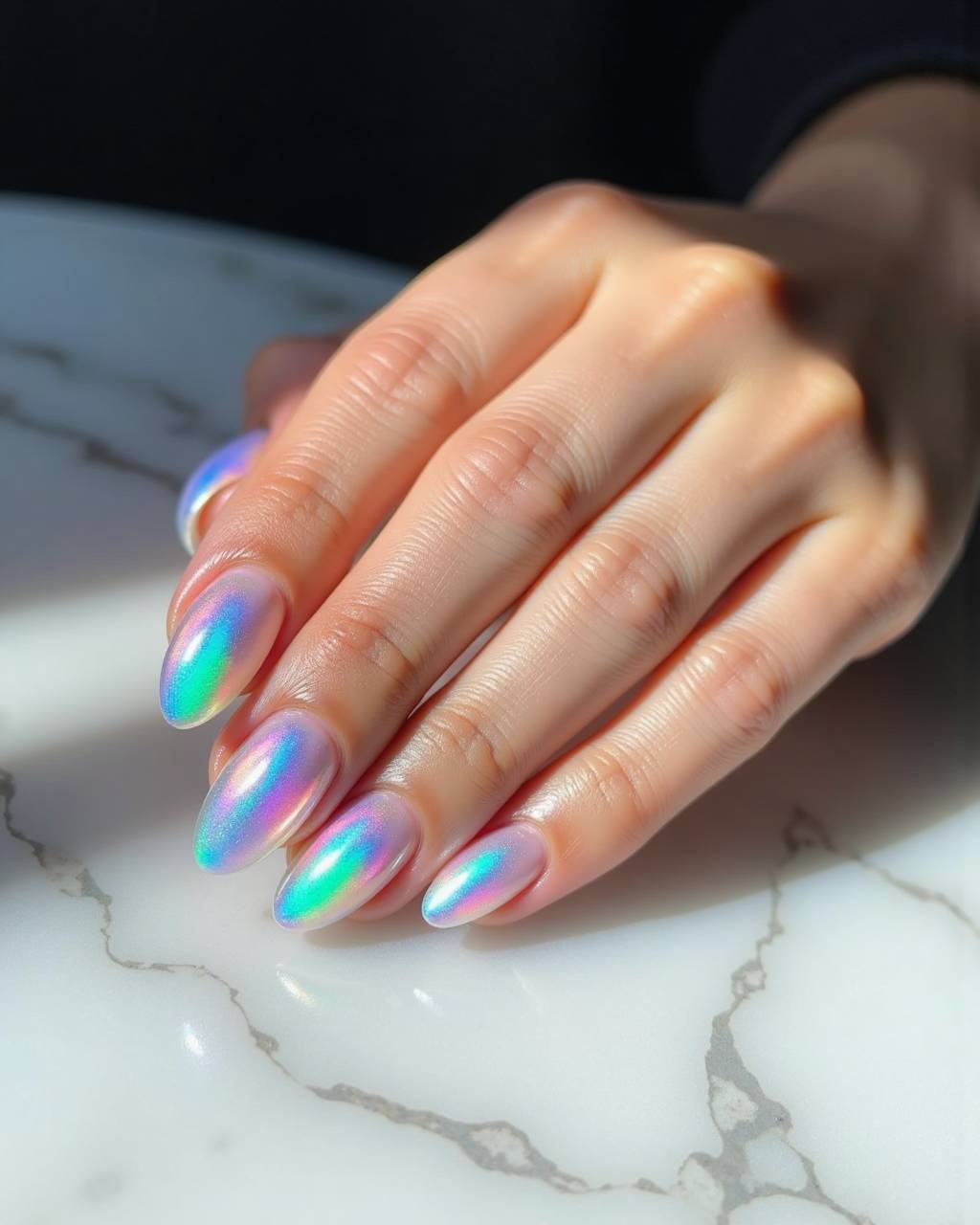 Oval aura nail design by Faye Nguyen