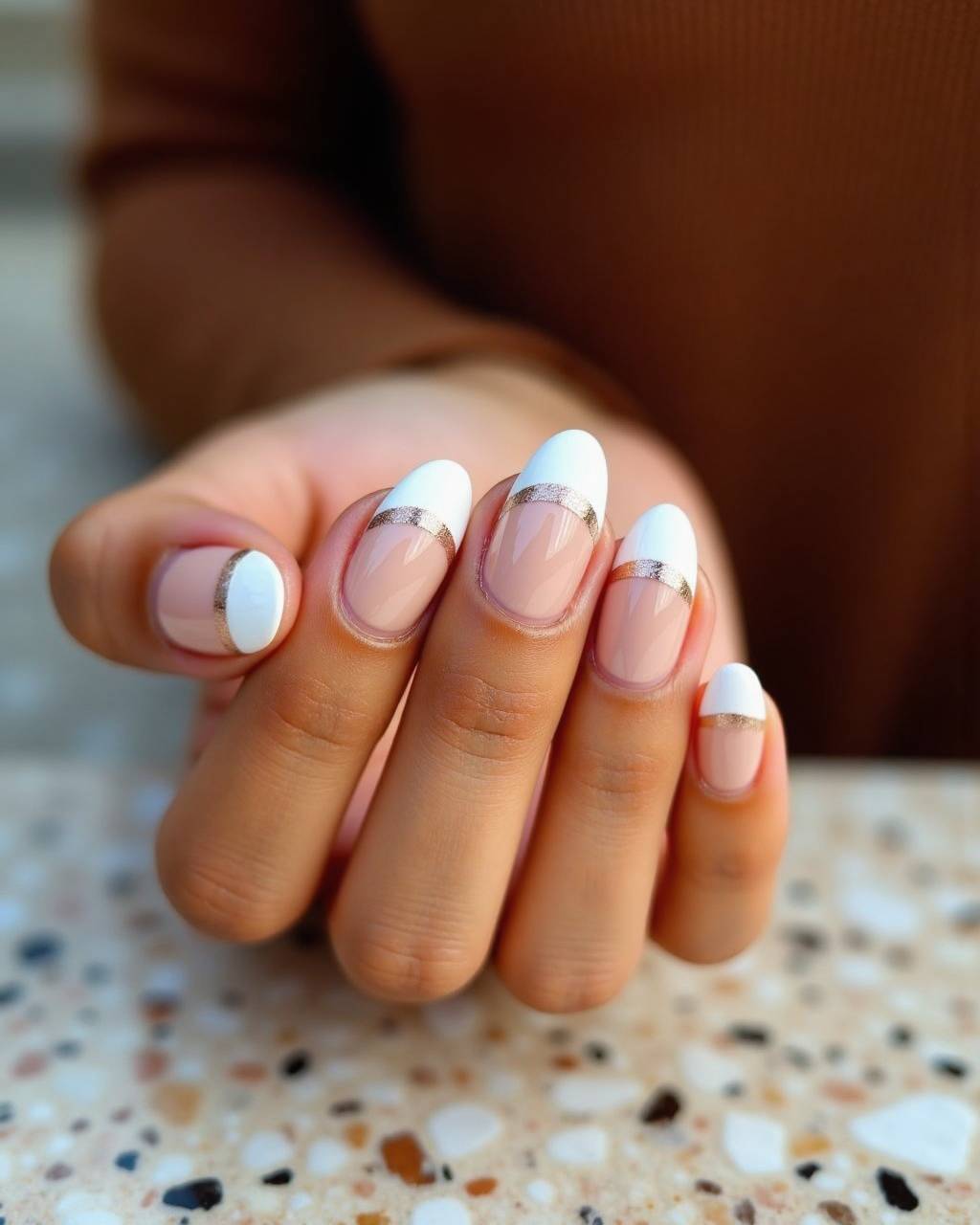 Oval French nail design by Faye Nguyen