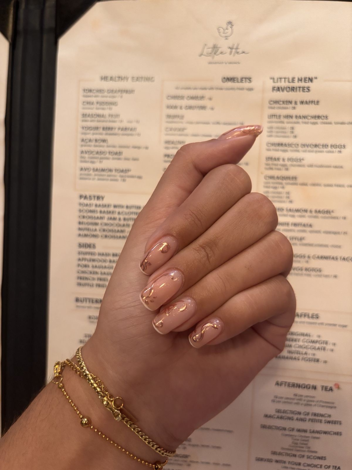 Almond glazed nail design by Scarlett May