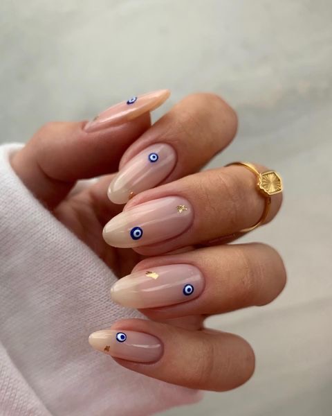 Oval chrome French nail design by Scarlett May