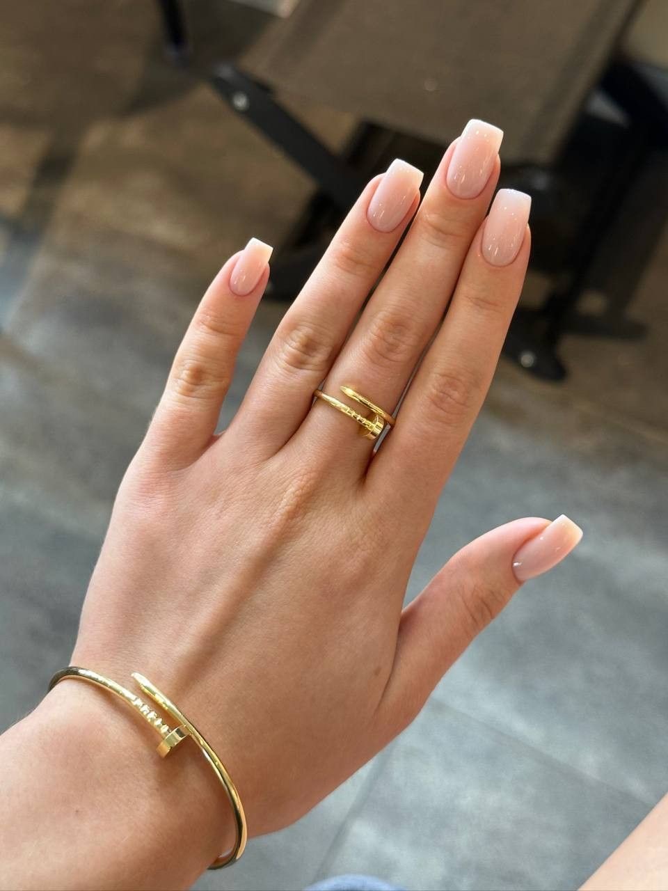 Squoval geometric nail design by Vivian Bloom