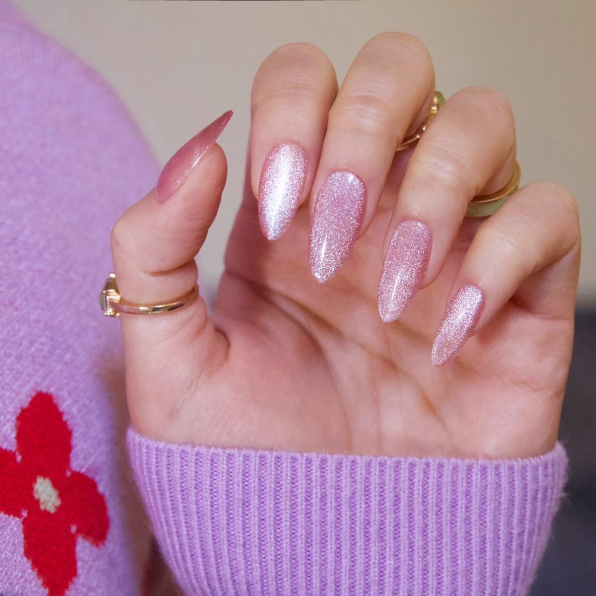 Square glazed nail design by Vivian Bloom