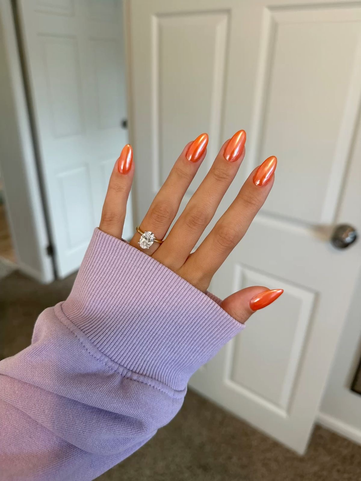 Stiletto marble nail design by Vivian Bloom