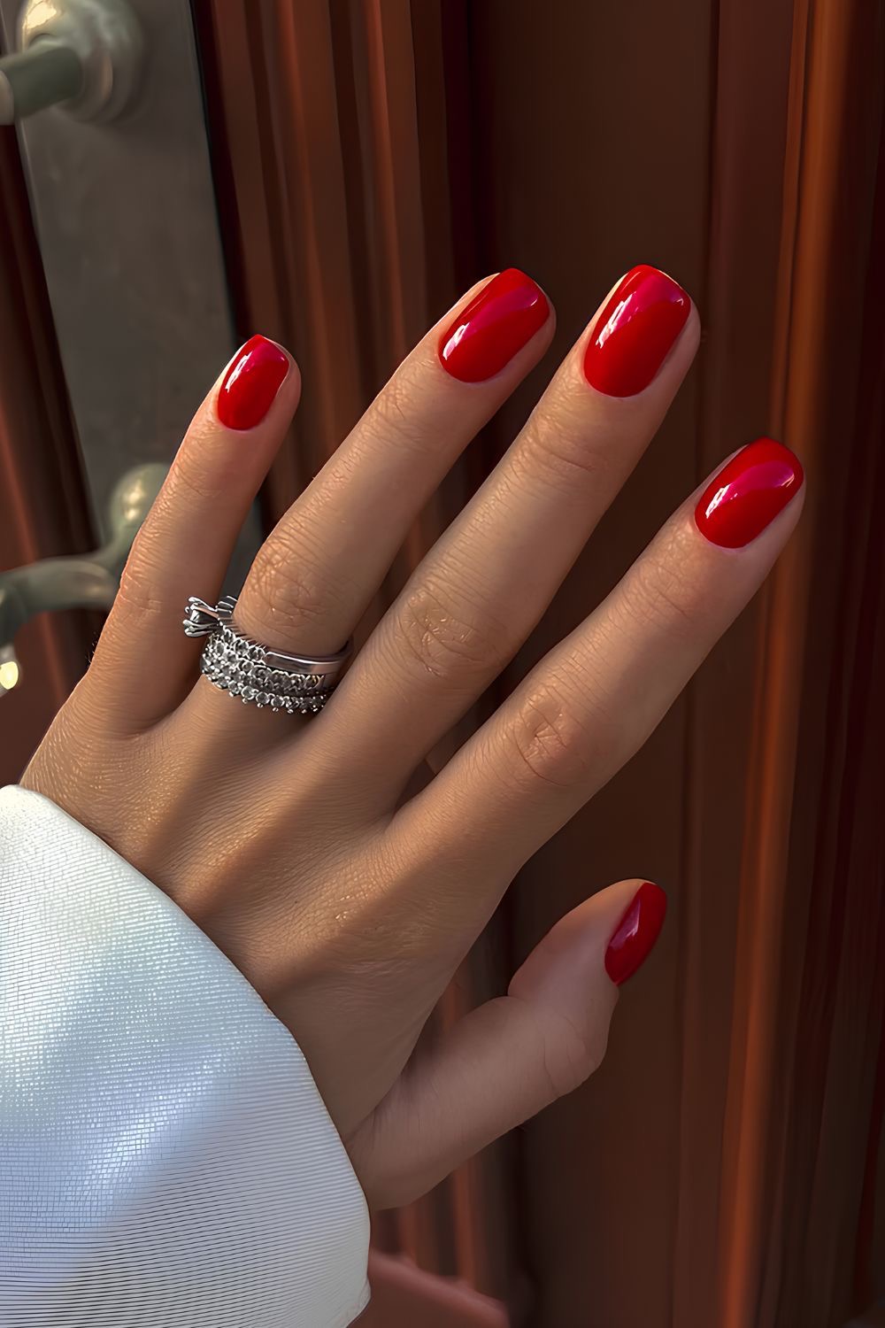 Squoval rhinestone nail design by Vivian Bloom