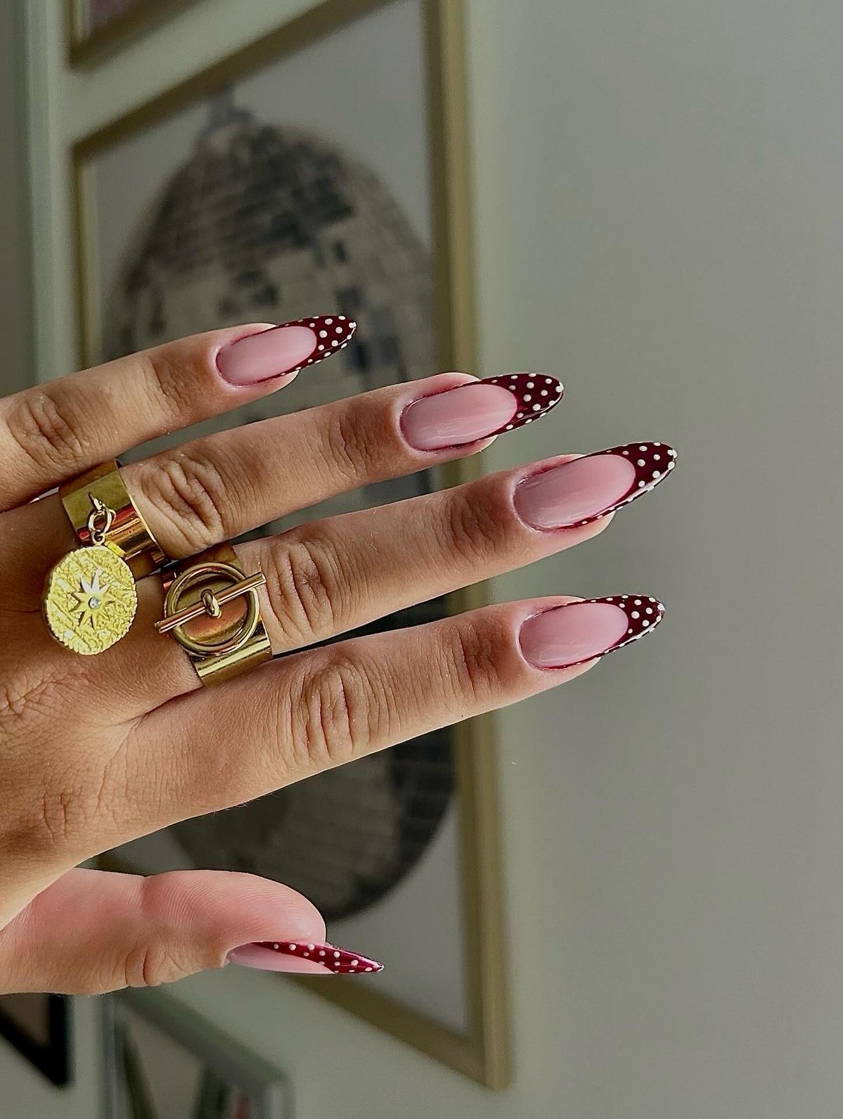 Squoval geometric nail design by Luna Hart
