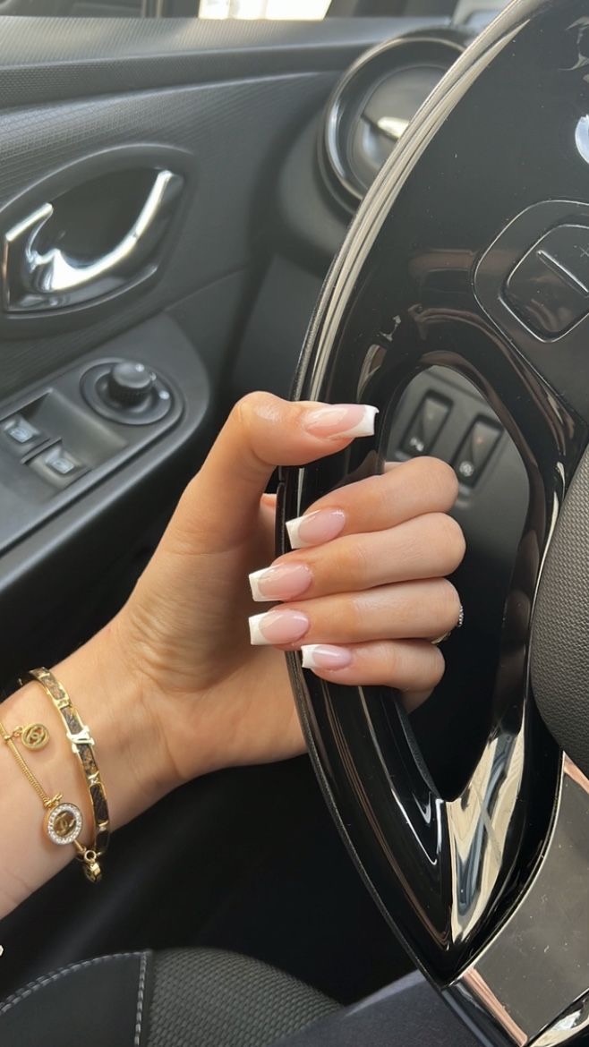 Oval chrome French nail design by Luna Hart