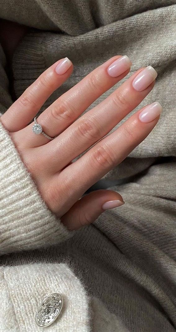 Square glitter French nail design by Lily Rose