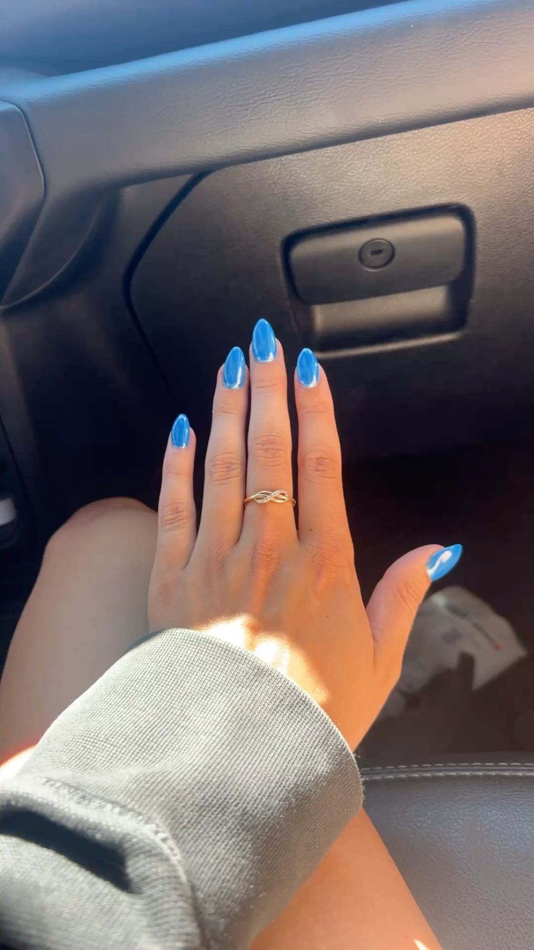 Almond chrome French nail design by Lily Rose