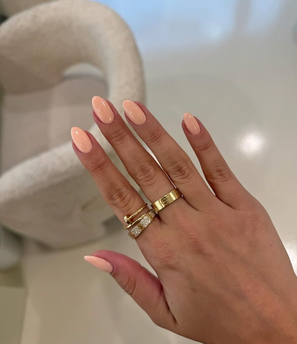 Square glazed nail design by Lily Rose