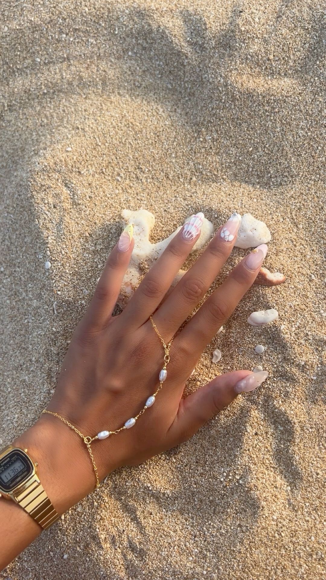 Almond floral nail design by Harper Jade