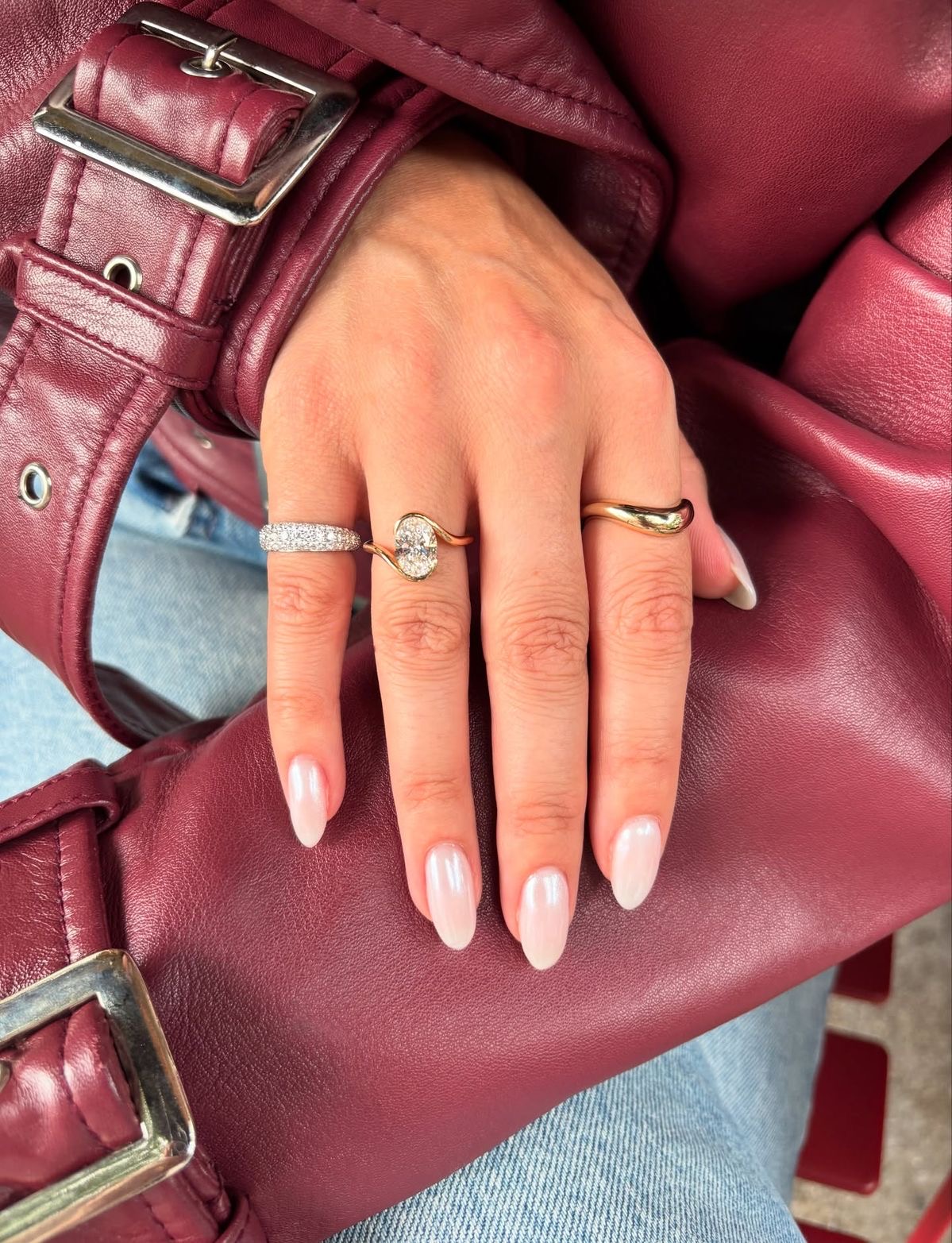 Oval marble nail design by Harper Jade