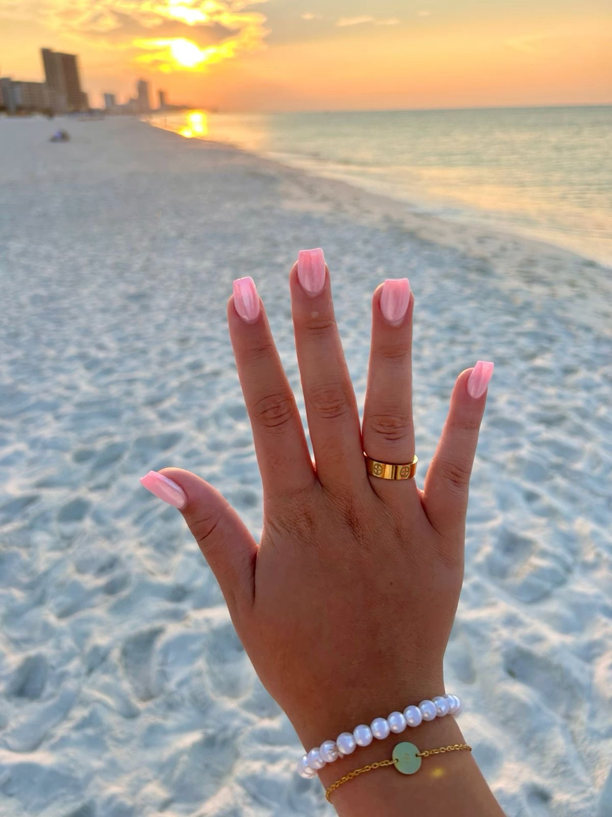 Oval geometric nail design by Harper Jade