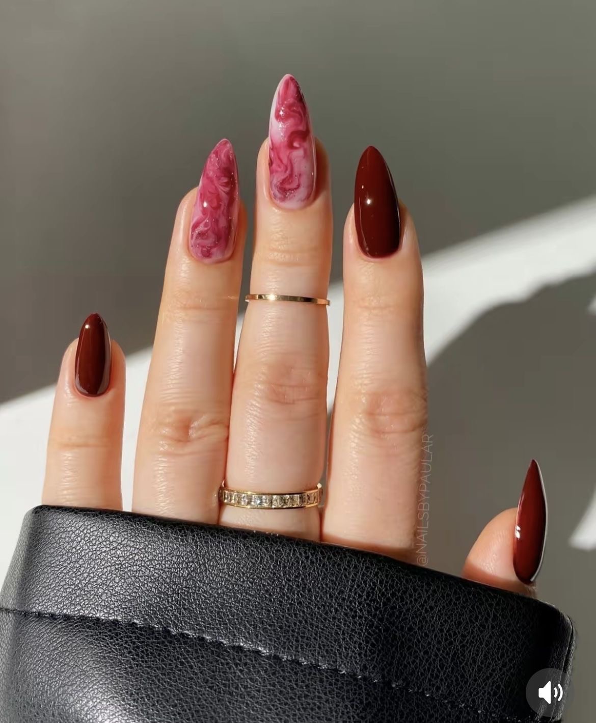 Oval geometric nail design by Sienna Brooks
