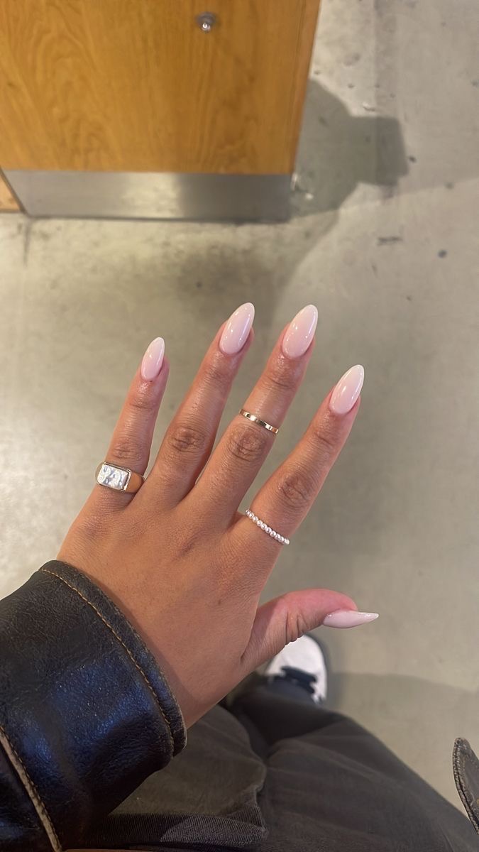 Squoval chrome French nail design by Sienna Brooks