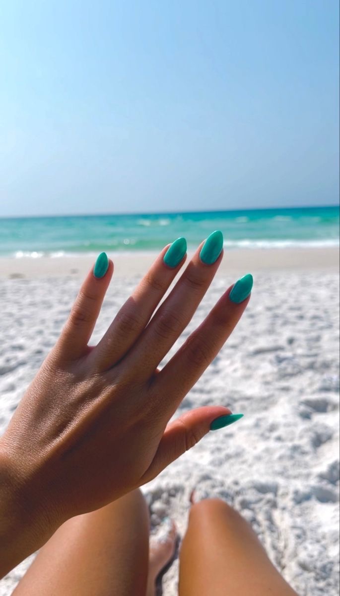 Almond chrome French nail design by Sienna Brooks