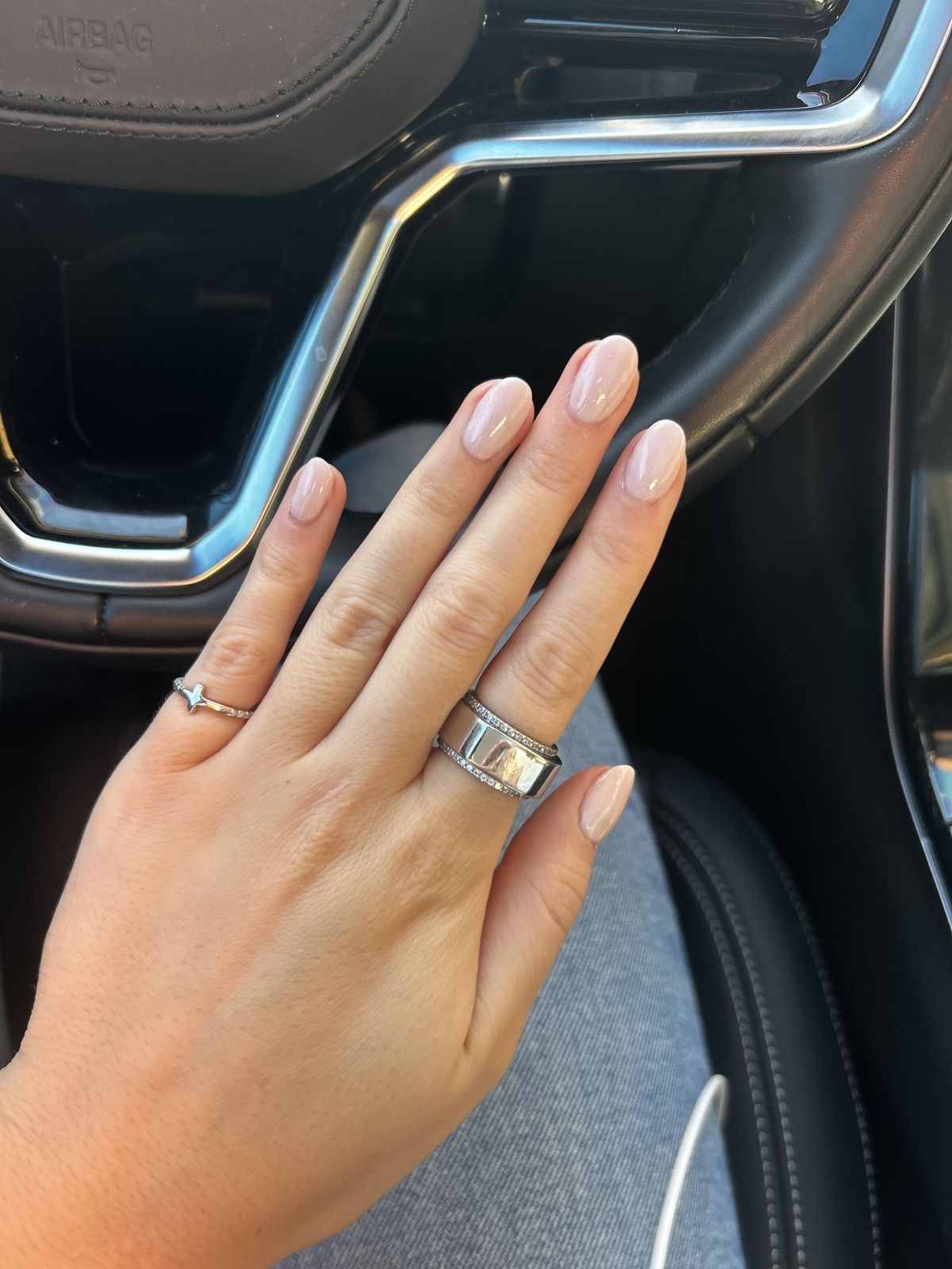 Square French nail design by Sophia Bloom
