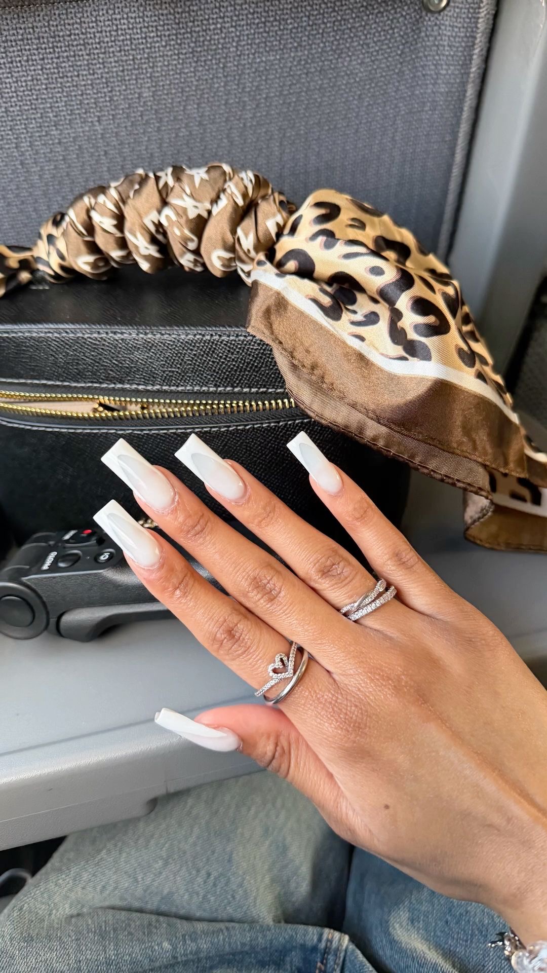 Squoval marble nail design by Sophia Bloom