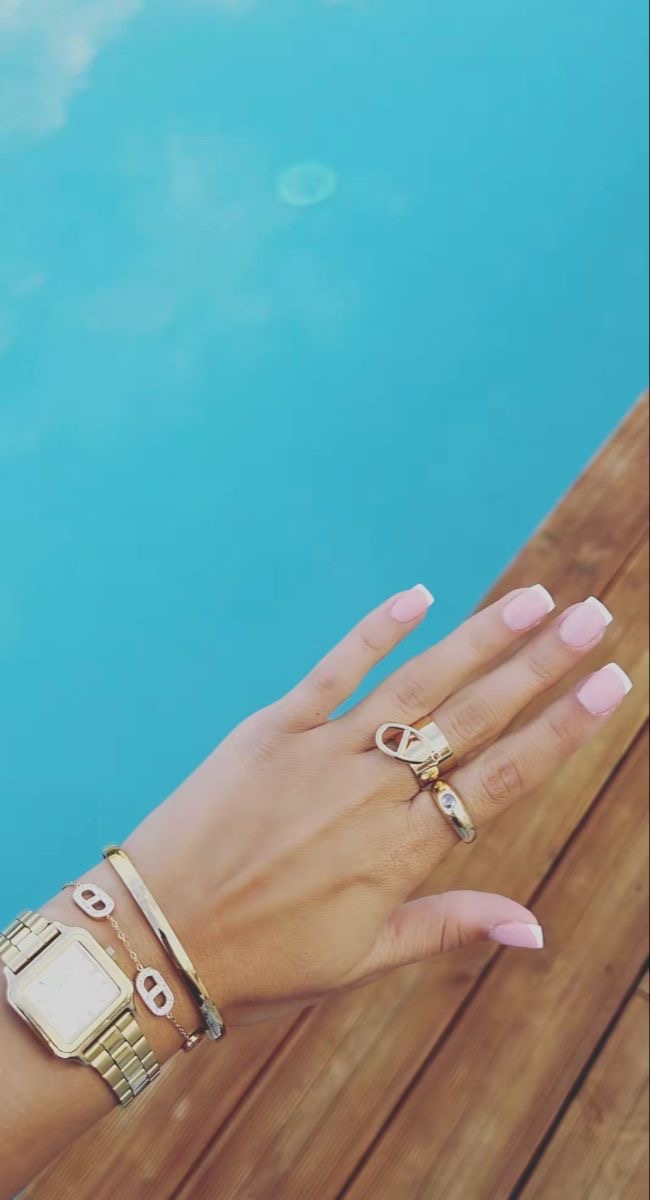 Square geometric nail design by Ariana Grace