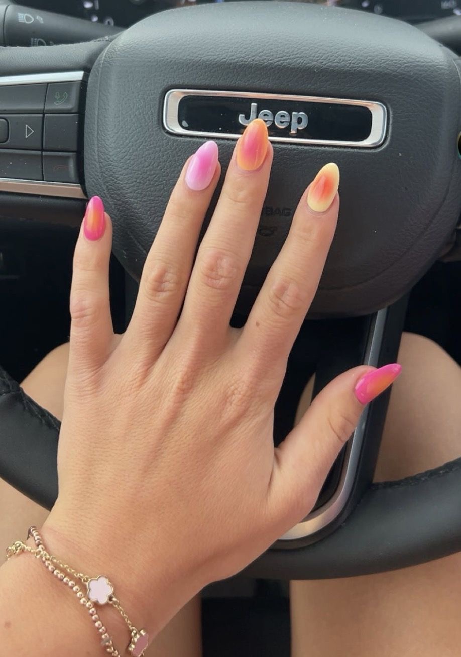 Square glitter French nail design by Ariana Grace