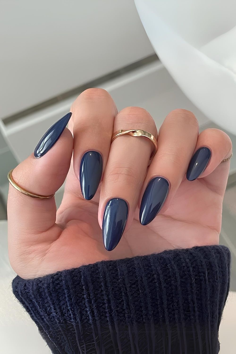 Square geometric nail design by Emma Hart