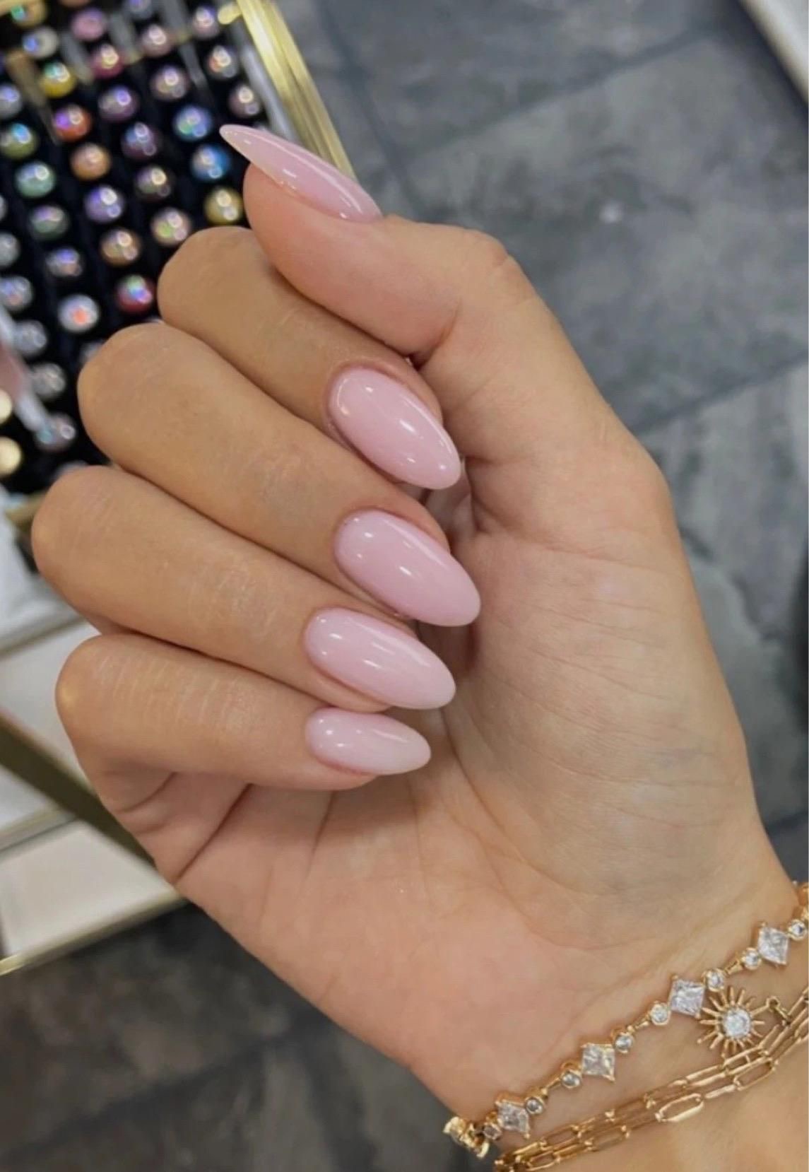Square minimalist nail design by Emma Hart
