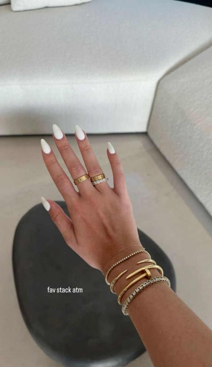 Almond abstract nail design by Emma Hart