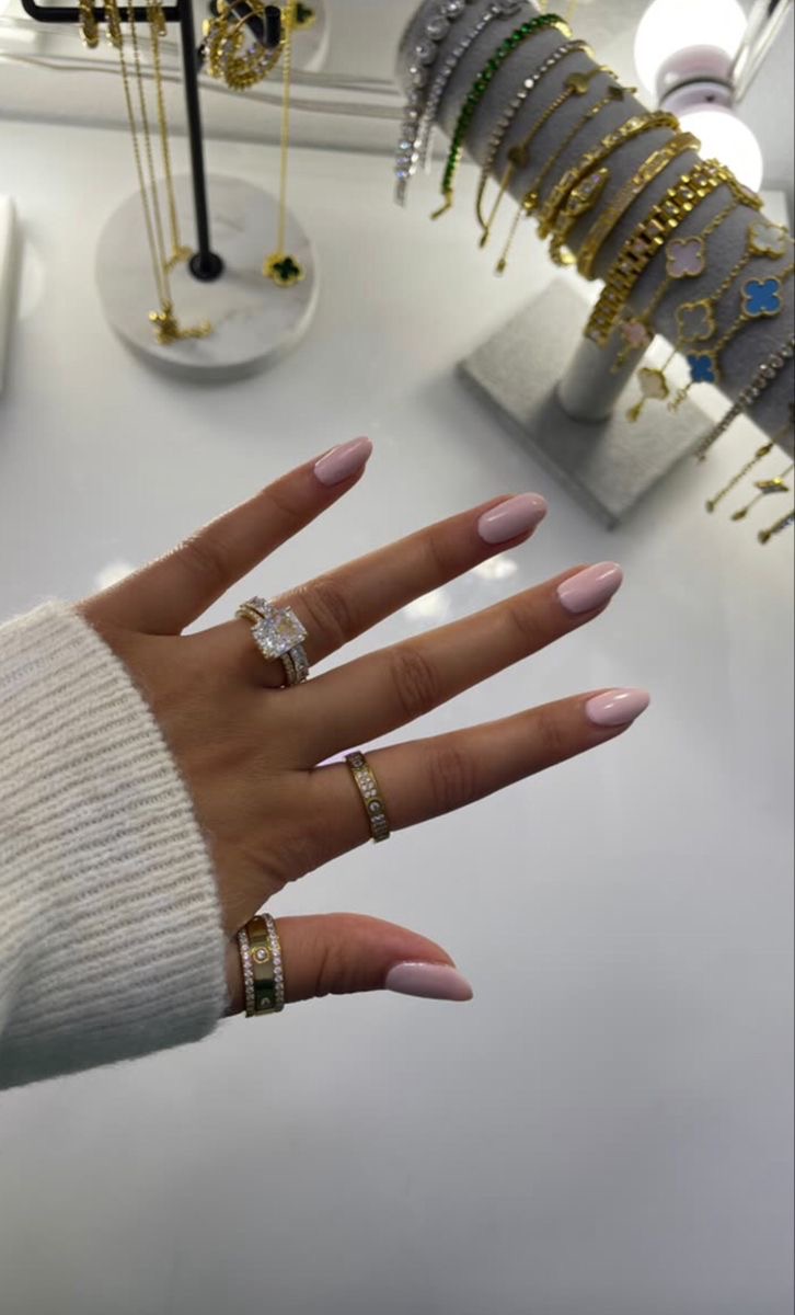 Almond art nail design by Emma Hart