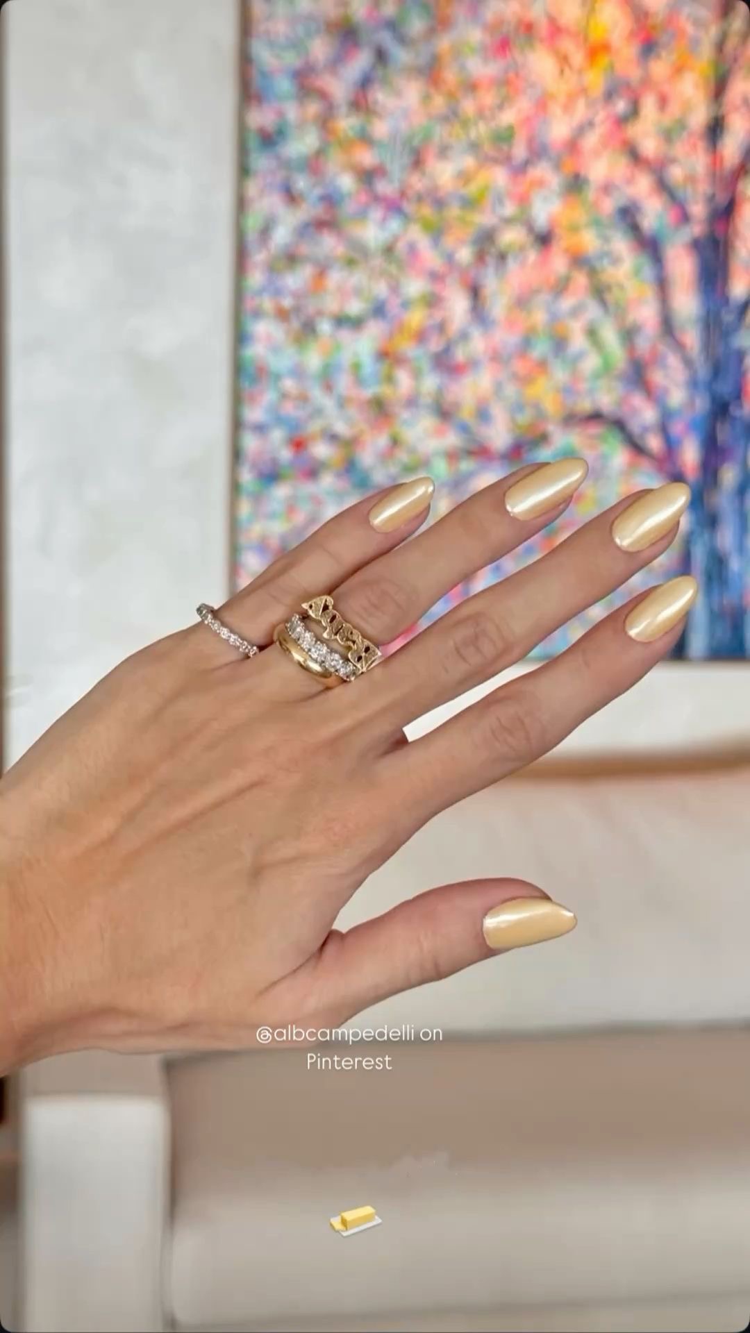 Squoval rhinestone nail design by Emma Hart