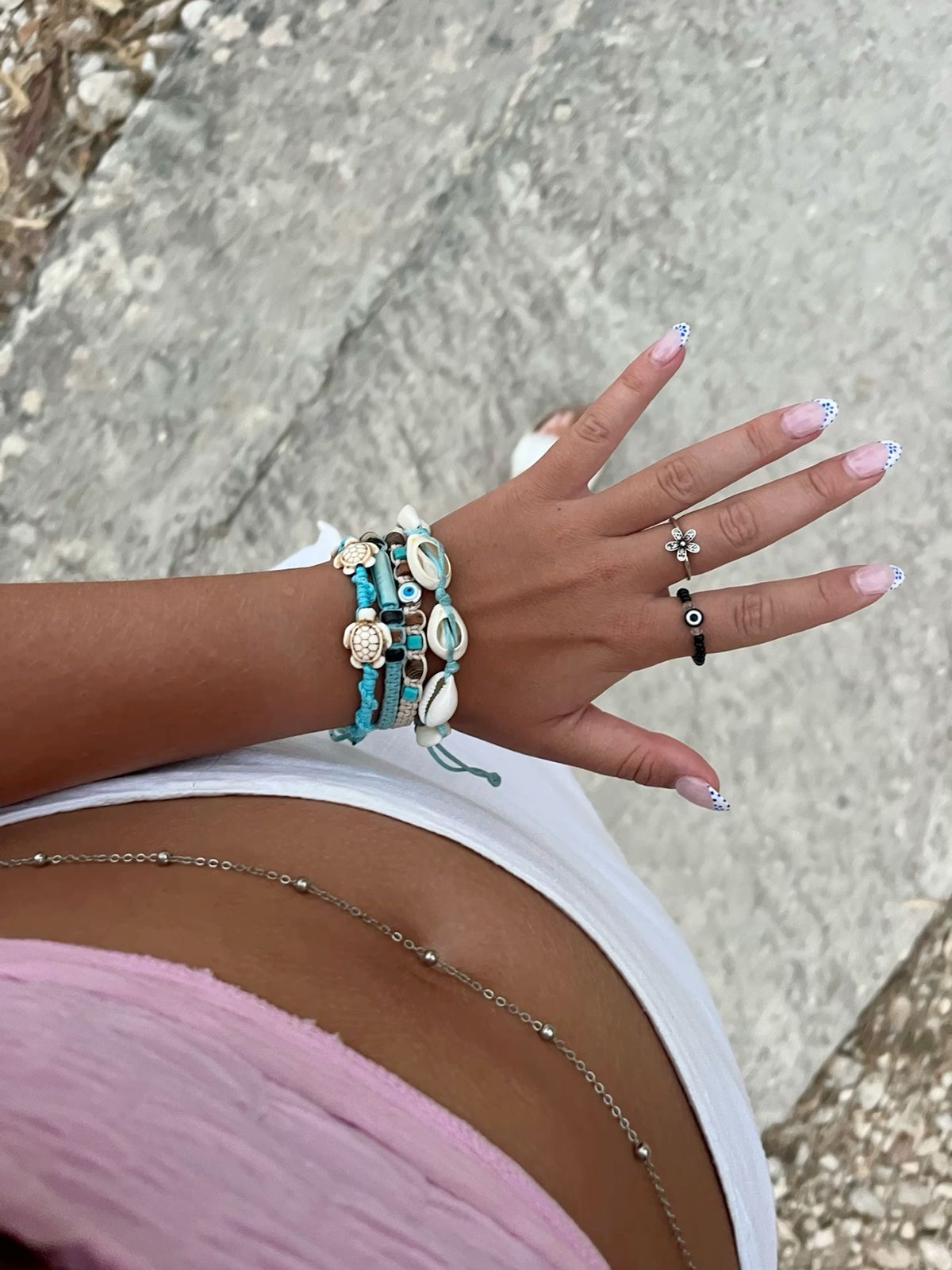 Squoval abstract nail design by Emma Hart