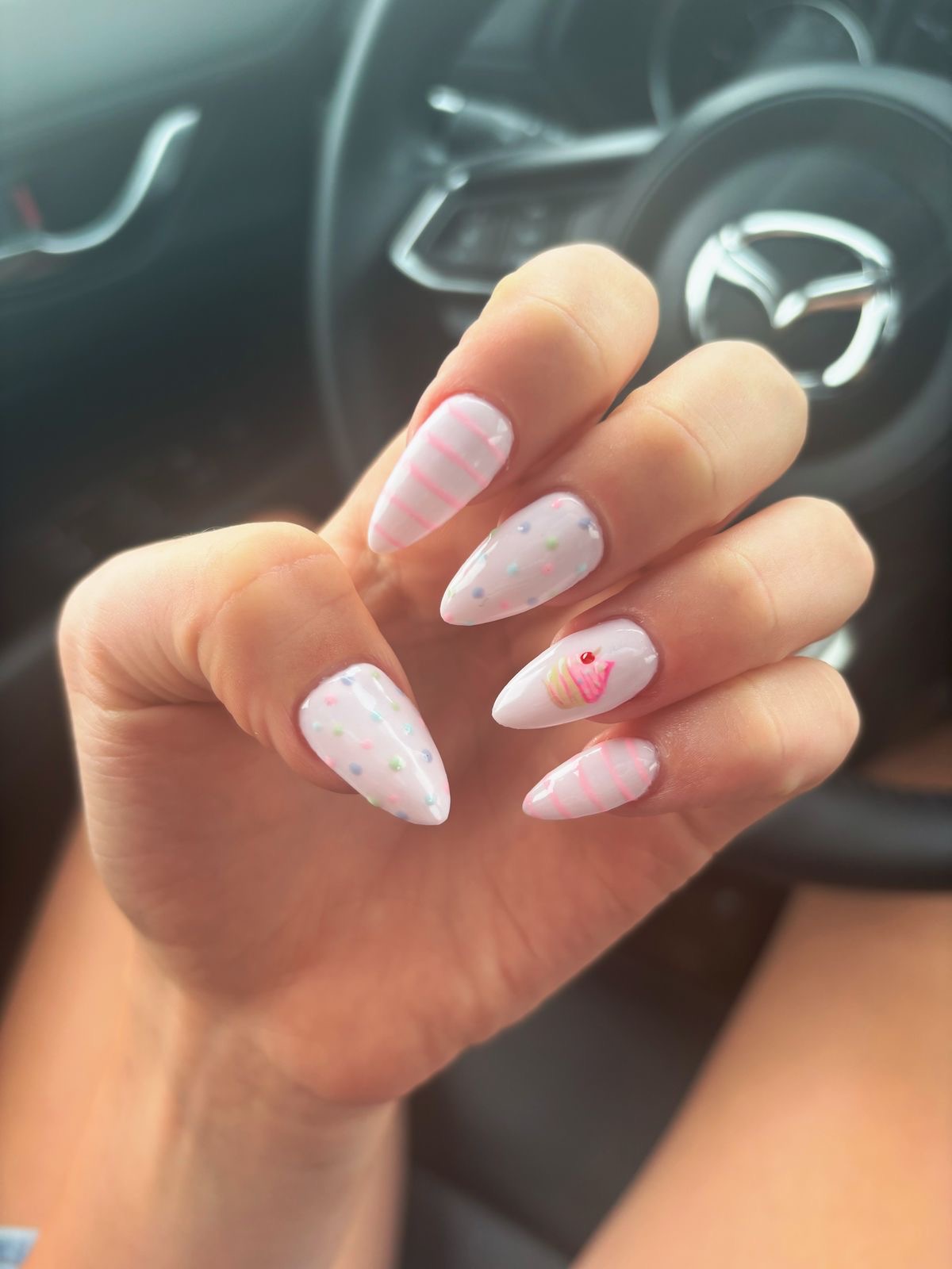 Stiletto ombre nail design by Ivy Bennett