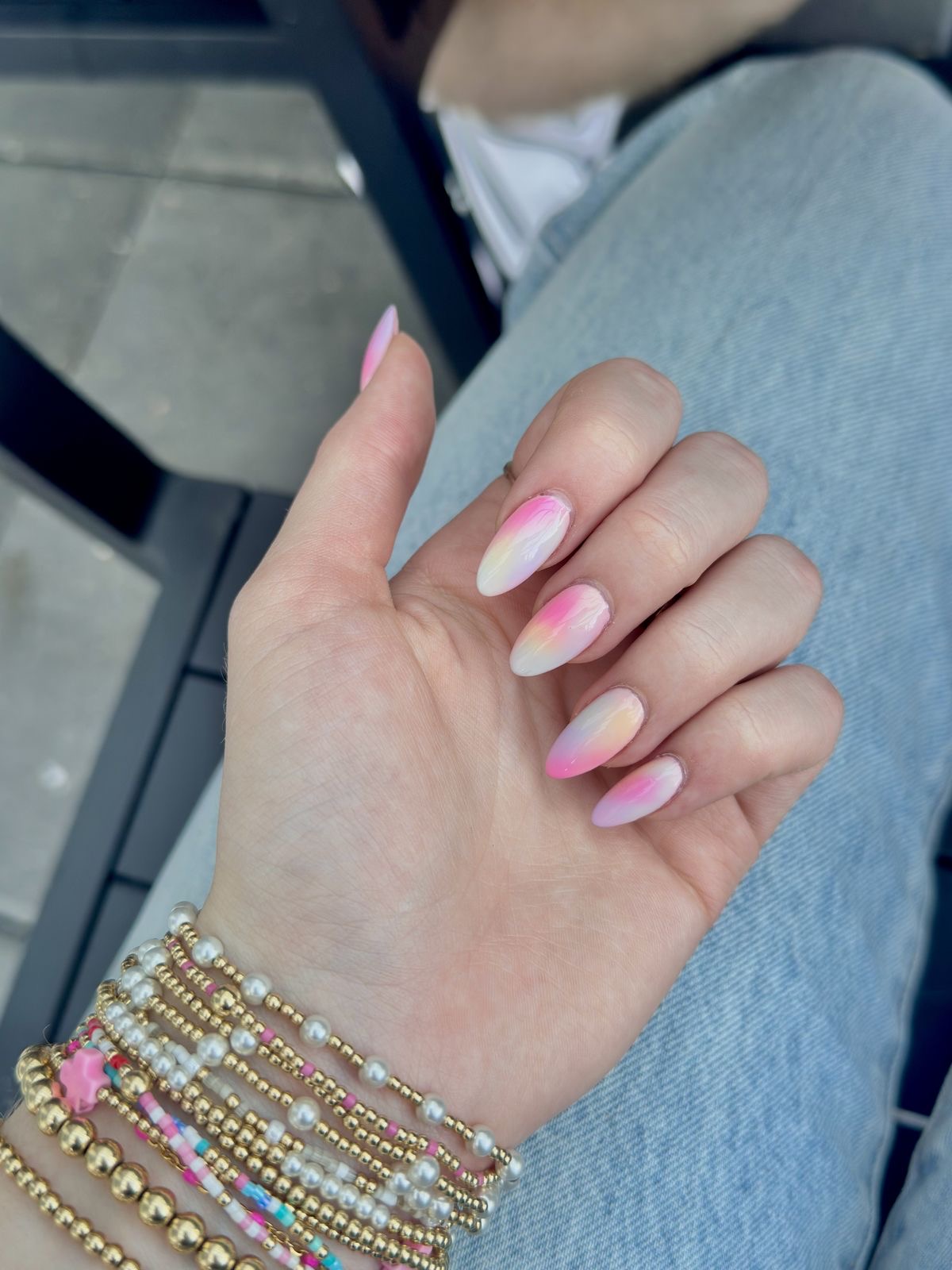 Squoval French nail design by Ivy Bennett