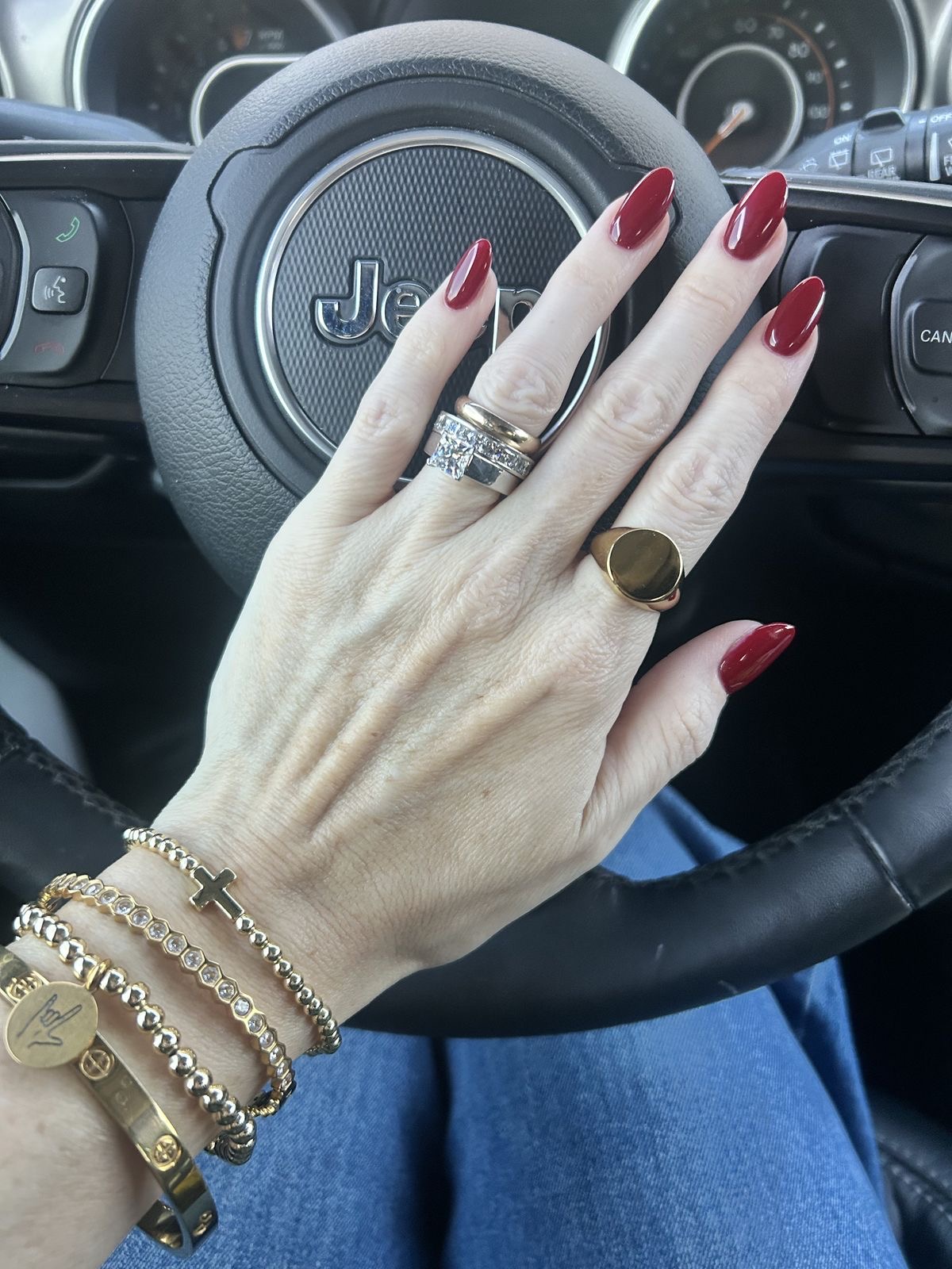 Square chrome French nail design by Ivy Bennett