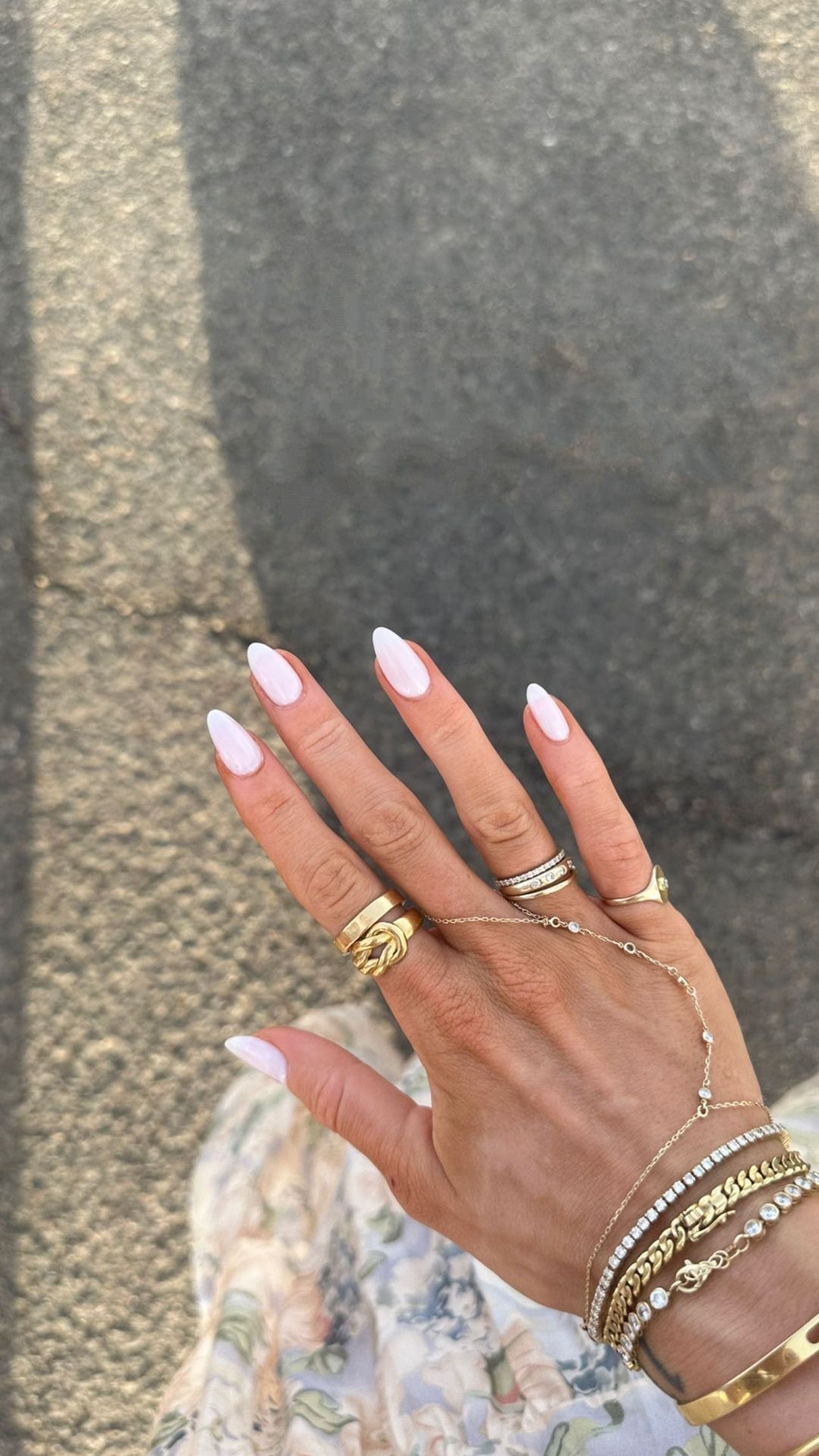 Stiletto geometric nail design by Ivy Bennett