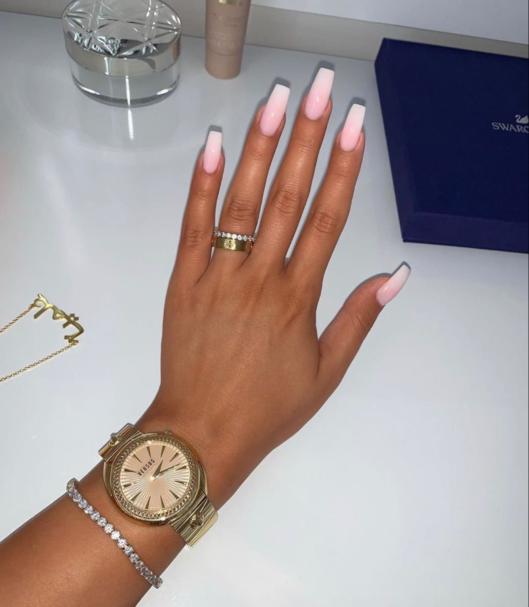 Square minimalist nail design by Hazel Bloom